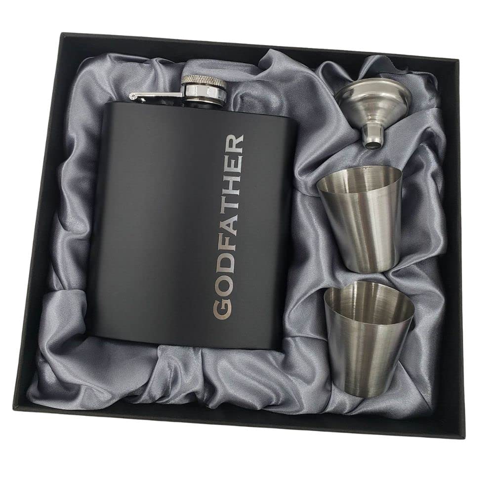 Godfather Gifts from Godchild, Godfathers Gift, Will You be my Godparents Proposal, God Parents Presents Proposal, God Father's Present, Baptism, Hip Flask Engraved (Godfather)