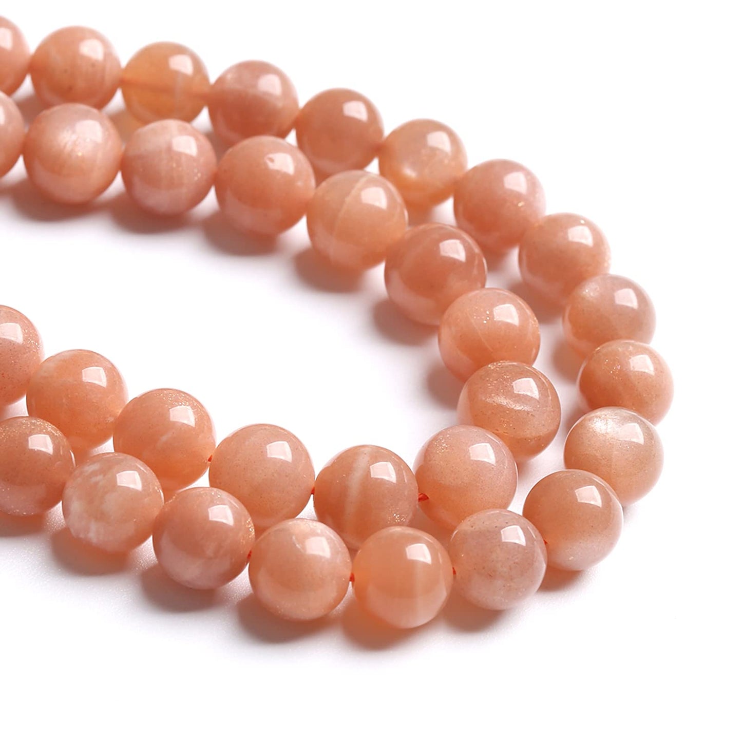 8MM 45PCS Natural Stone Sunstone Gemstone Loose Beads for Jewelry Making DIY Bracelet Crystal Beads