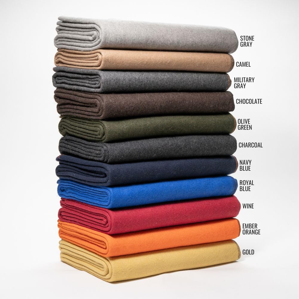 Arcturus Military Wool Blanket - Warm, Thick, Washable - Great for Outdoors, Camping, Stadium Blanket, Picnics, Travel - Car & Bushcraft Survival Kits, Large 64" x 88" 4.5 lb