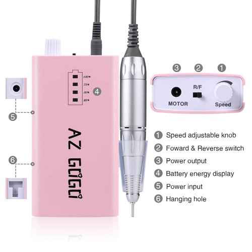 30000RPM Portable Nail Drill Machine with Professional Ceramic Nail Drill Bits