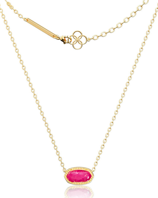 AICase 18K Gold Plated Pendant Necklace for Women,Fashion Jewelry,Anniversary Birthday Gifts for Women/MoM/Sister/Friends/Her/Wife/Grandma/Coworker Mother's Day gifts for MoM_Hot pink