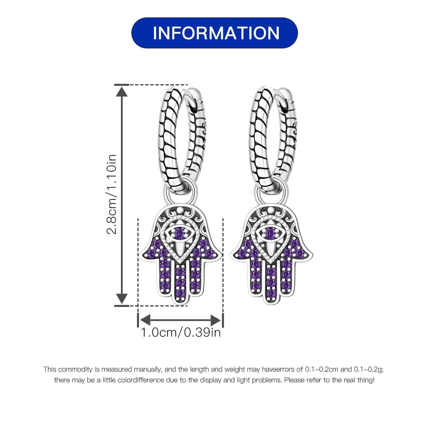 Cycuff 925 Sterling Silver Hoop Earrings Colorful Cubic Zirconia Jewelry Drop Earrings for Women Set Earring Presents for Her