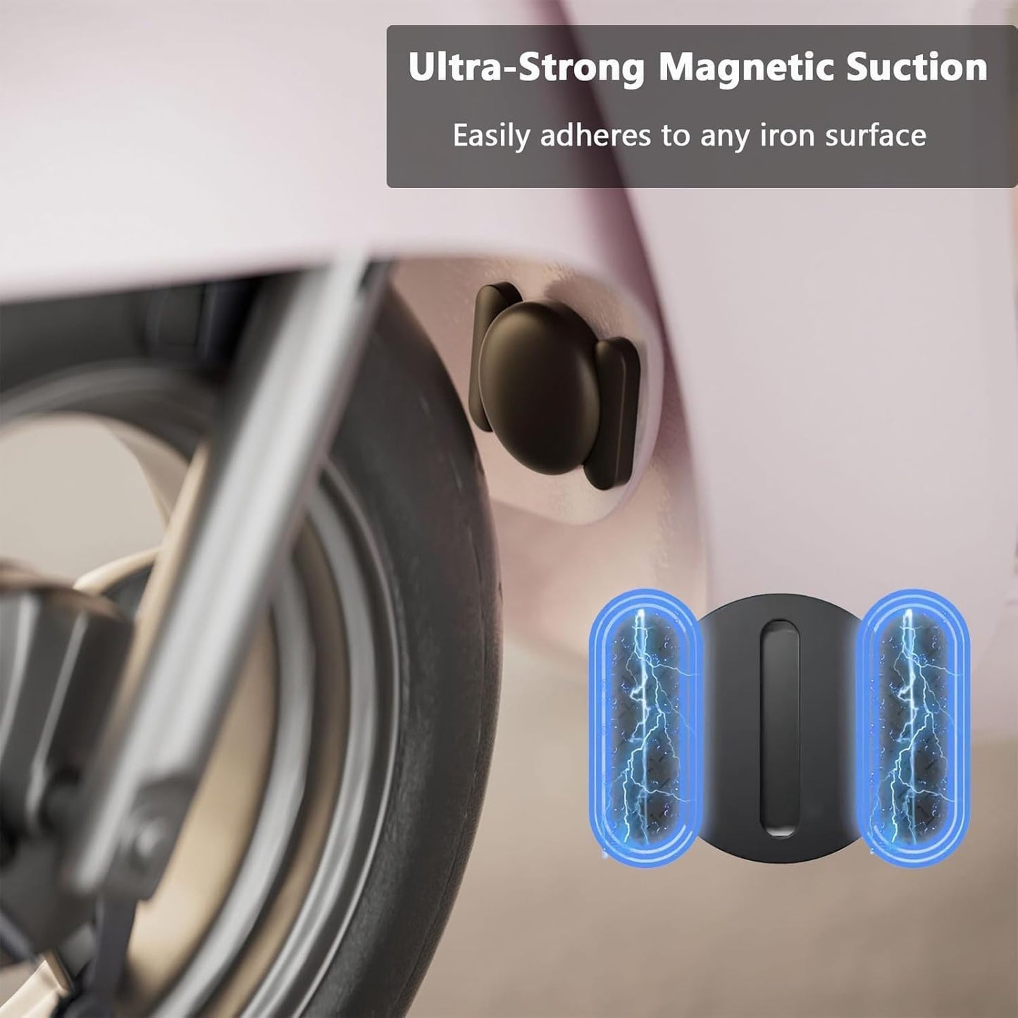 ZITTZ Tracker Device for Vehicles,GPS Car Tracker,No Monthly Fee Car Locator Tracker Work with Apple Find My(iOS Only),Mini Hidden Car Tracker with Magnetic Case - (Black,1PCS)