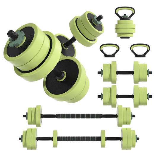 Adjustable Dumbbell Set 22/42/62LBS, 5-in-1 Free Weight Set Used as Dumbbell，Kettlebell,Barbell, Push-Up Stand,Fitness Exercises for Home Gym Suitable Men/Women