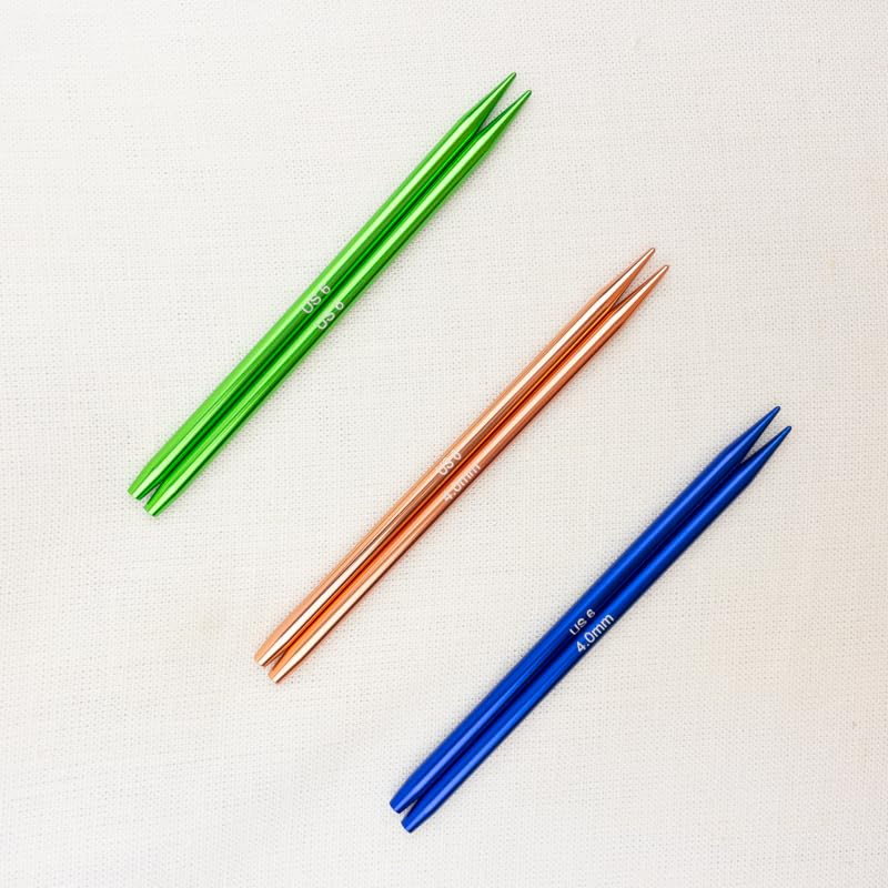 Atelier Interchangeable Knitting Needles, Stainless Steel, Knitting Needles Set with 14 Needle Sizes (Blue)