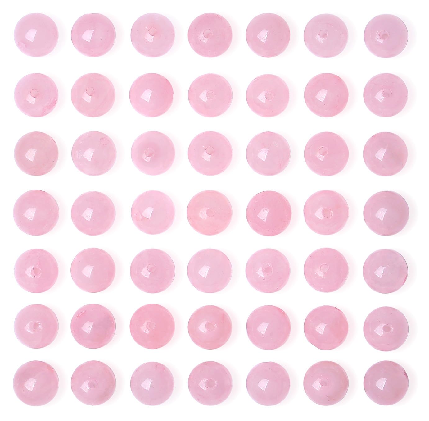 QINJIEJIE 100PCS Rose Quartz Beads 8mm Natural Stone Beads Round Loose Gemstone Bead for Bracelet Beading Crystal Jewelry Making DIY Necklace Earrings 0.32"