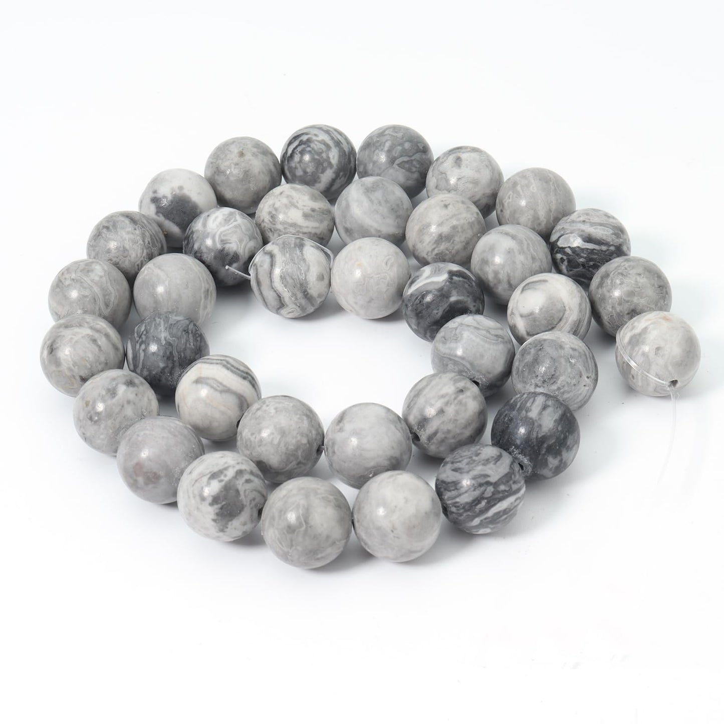 Siomia 60pcs 6mm Natural Map Jasper Gemstone Beads Energy Healing Crystal Round Loose Stone Beads for Jewelry Making, DIY Bracelets Necklaces