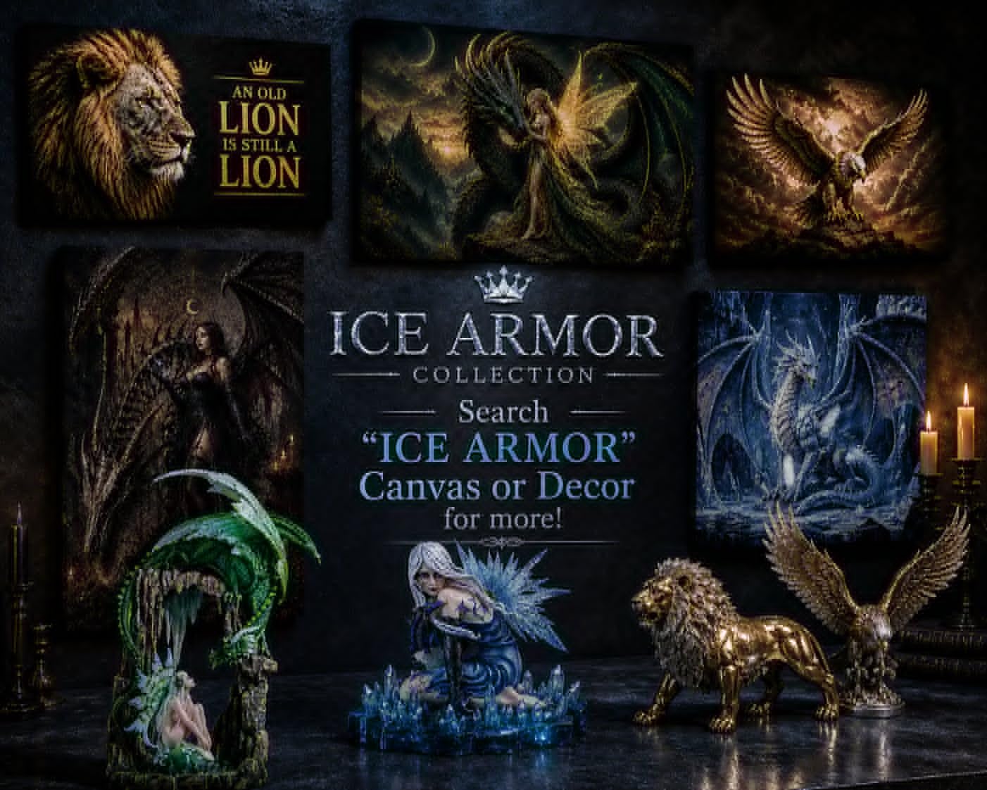 ICE ARMOR Hand Painted 6.25" H Till Death Party Backflow Statue Sculpture Ornament Decoration Home/Room Decor Ideas for Housewarming, Holidays and Birthdays Great Collectible Addition