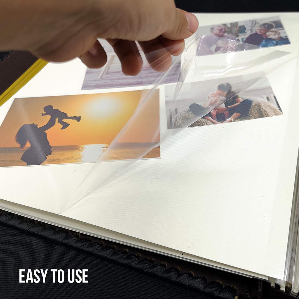 Totocan Photo Album Self Adhesive Pages, Large Magnetic Self-Stick Picture Album with Leather Vintage Inspired Cover, DIY Albums Holds 3X5, 4X6, 5X7, 6X8, 8X10 10X12 Photos (Darkgreen 40 Pages)