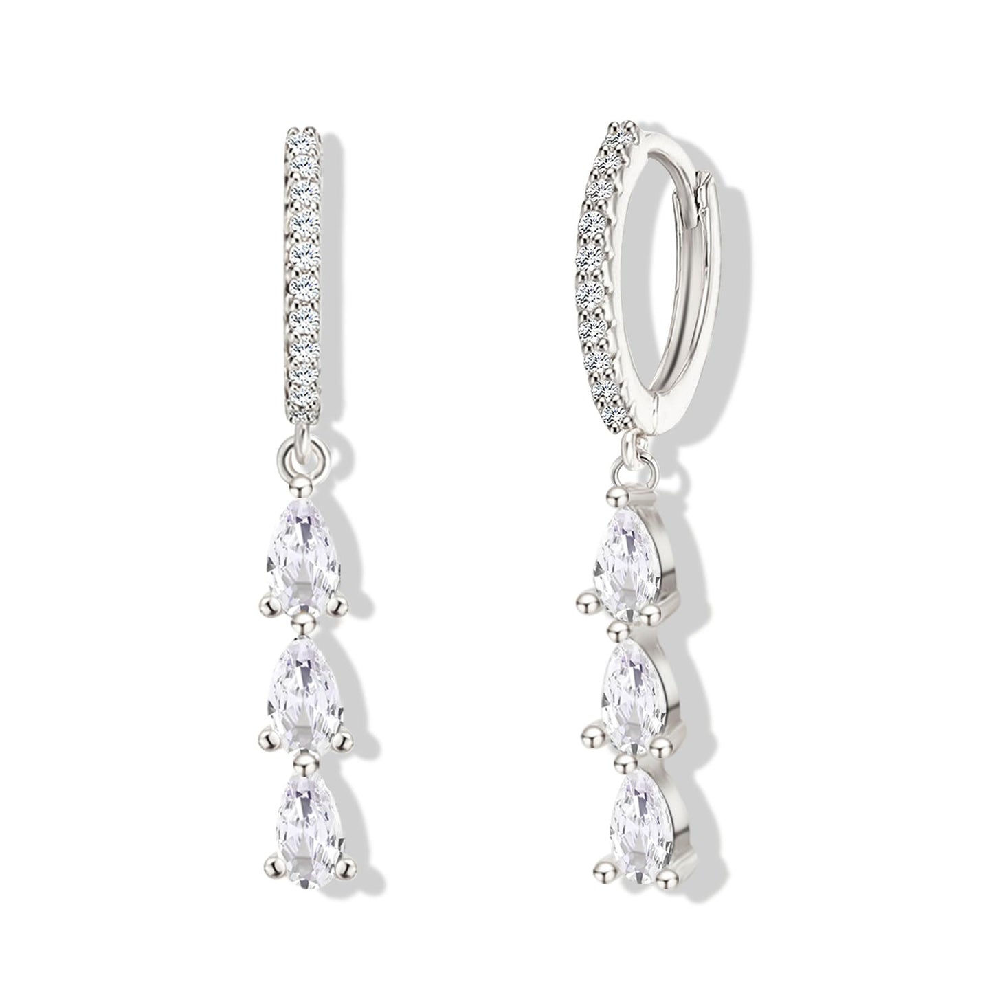 SELFROSE Drop Earrings for Women,Dainty Dangle Earrings Silver Plated Hypoallergenic Earrings for Women Trendy Small Hoop Huggie Earrings Silver Dangle Earrings for Women Tarnish Free Jewelry