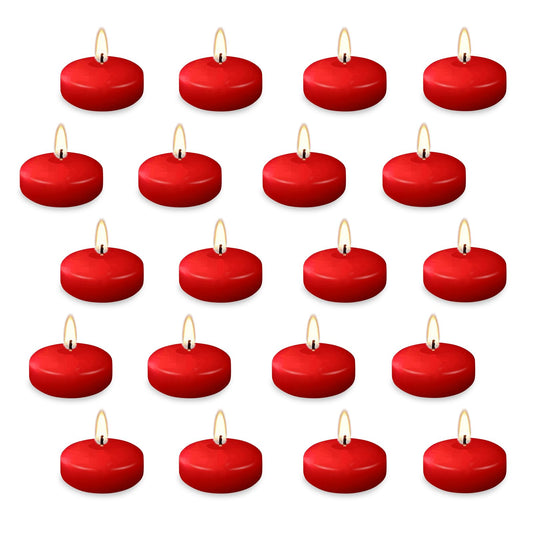 20 Pcs Floating Candles Centerpieces, 1.5 Inch Unscented Floating Candles, Warm Tealights Candles for Wedding, Night, Christmas, Valentine's Day,Home Decor and Party Decoration (Red 20pcs)