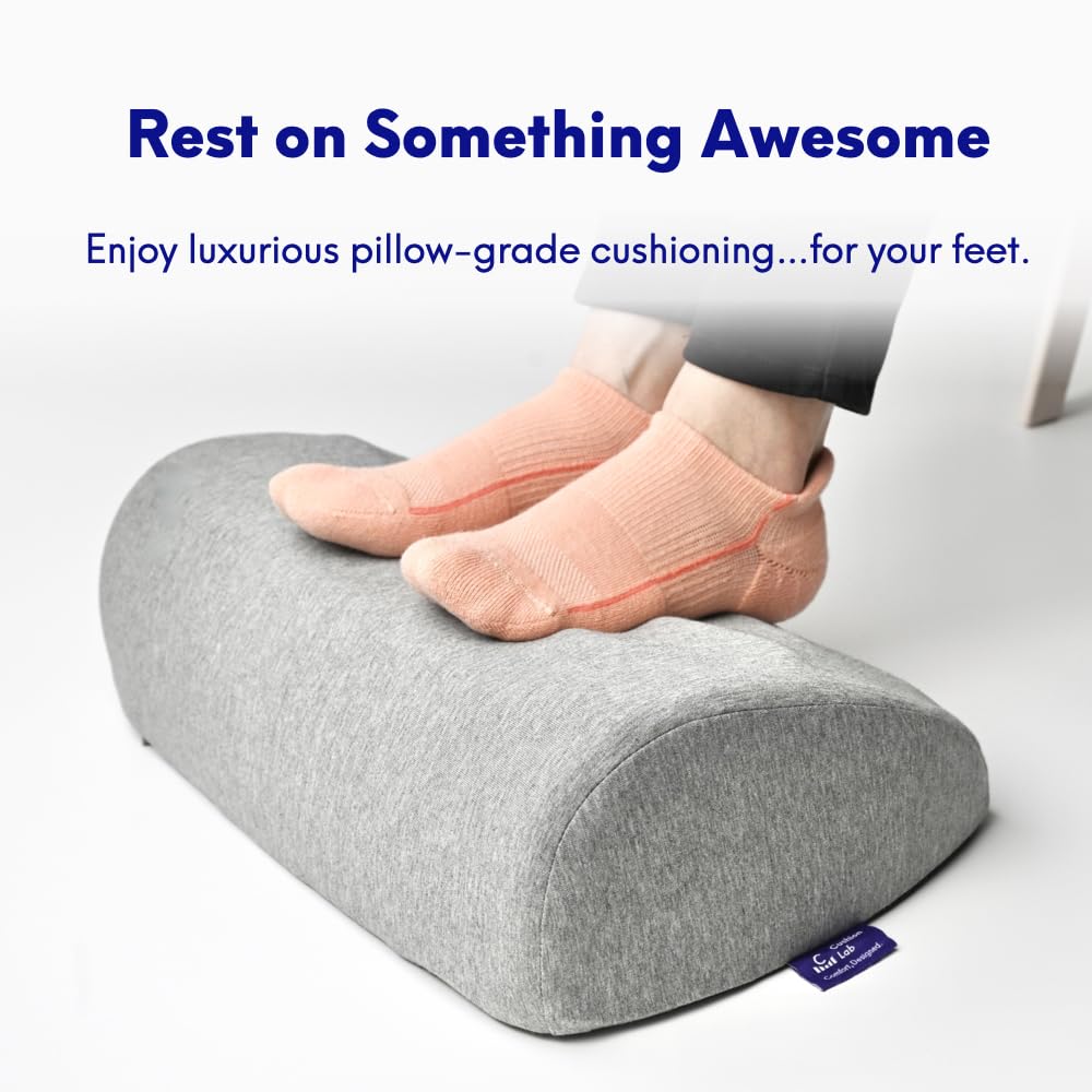 C CUSHION LAB Foot Rest for Under Desk at Work - Adjustable Memory Foam Foot Rest for Office Chair & Gaming Chair - Ergonomic Design for Back & Hip Pain Relief - Wellness Green