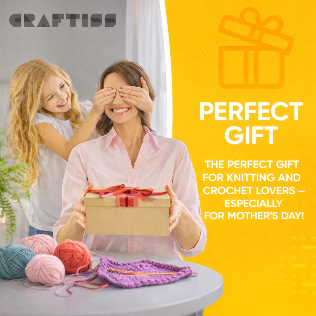 CRAFTISS Crochet Bag Organizer & Yarn Storage Bag, Knitting Bag and Yarn Holder with Removable Divider, Holds Skeins, Hooks, Needles & Accessories, Crochet Gifts for Women (Turquoise)