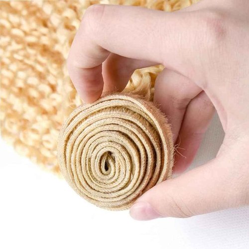 Giginger Brazilian Human Hair Bundles 20 22 24 Inch Blonde 613 Color Jerry Curly Wave Bundles Human Hair Unprocessed Virgin Quick Weave Hair for Black Women
