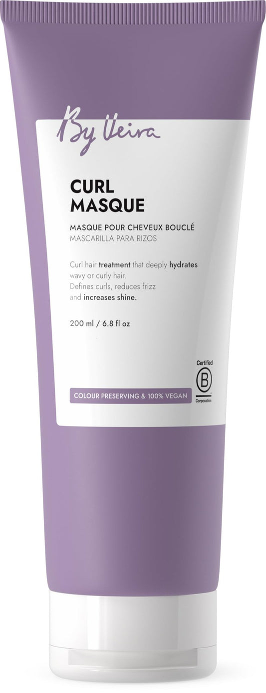 By Veira, Curl Hair Mask 6.8 Fl Oz, Gently Cleanses & Defines Curly Wavy Hair, Reduces frizz & Increases shine, Color preserving, 100% vegan & Sulfate/Silicone free