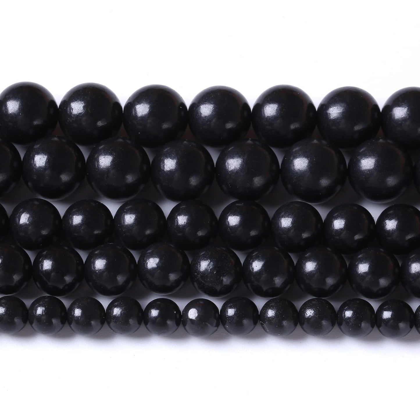 6MM 60PCS Natural Stone Shungite Beads Crystal Loose Beads for Jewelry Making DIY Bracelet