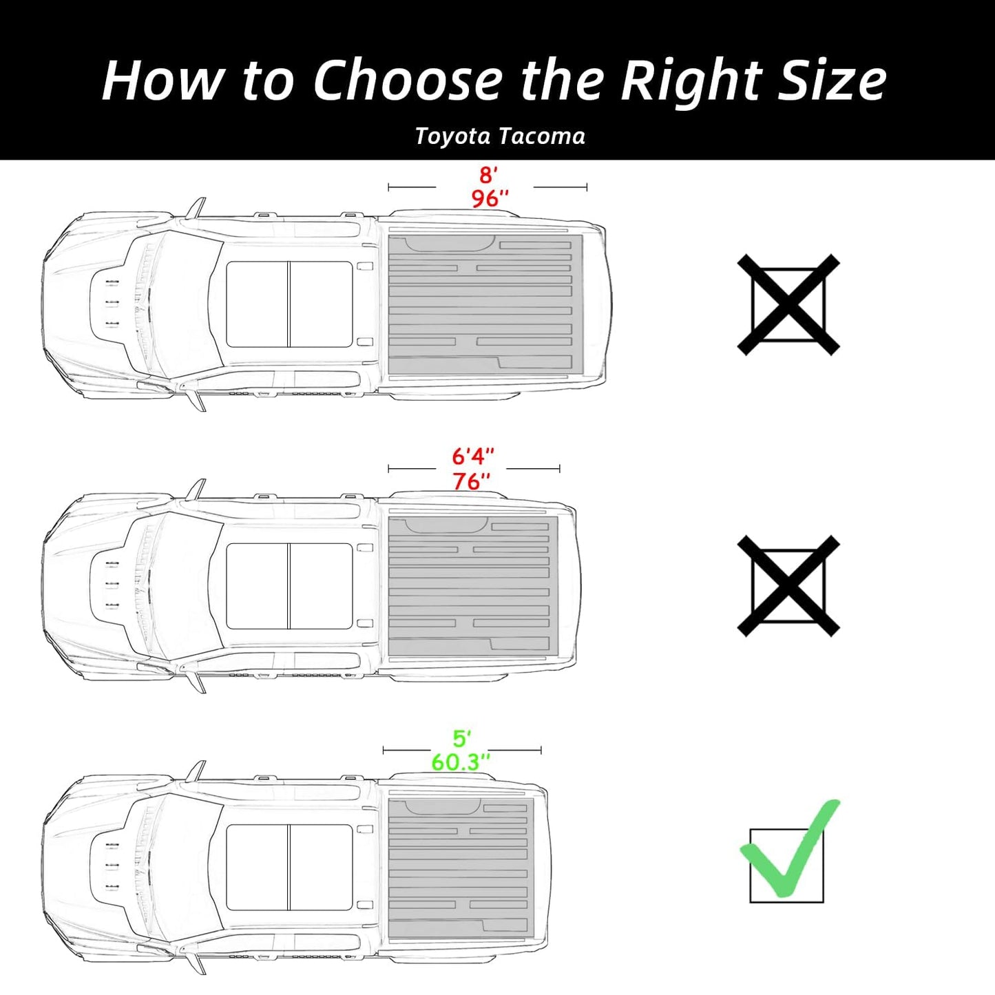 Retractable Truck Bed Tonneau Cover Fits 2016-2026 Toyota Tacoma (5'/60") Bed (Incl. TRD/Limited) Password Lock & OE Track System,Black Matte Aluminum Waterproof