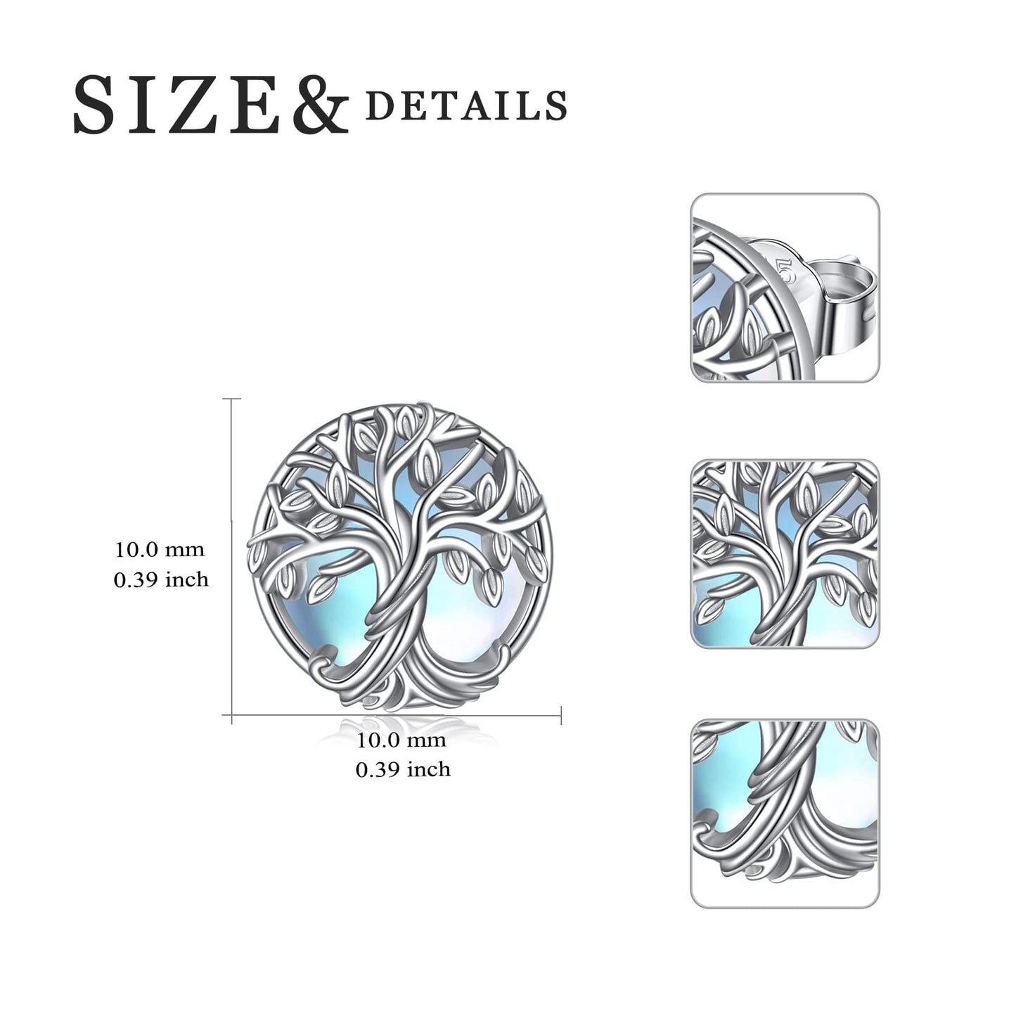 WINNICACA Stud Earrings for Women Hypoallergenic Stud Earring Tree of Life Earrings for Women 925 Sterling Silver Tree Life Jewelry for Sensitive Ears Birthday Mothers Day Gifts for Mom Grandma