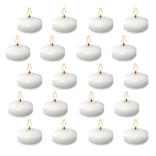 20 Pcs Floating Candles Centerpieces, 1.5 Inch Unscented Floating Candles, Warm Tealights Candles for Wedding, Night, Christmas, Valentine's Day,Home Decor and Party Decoration (White 20pcs)