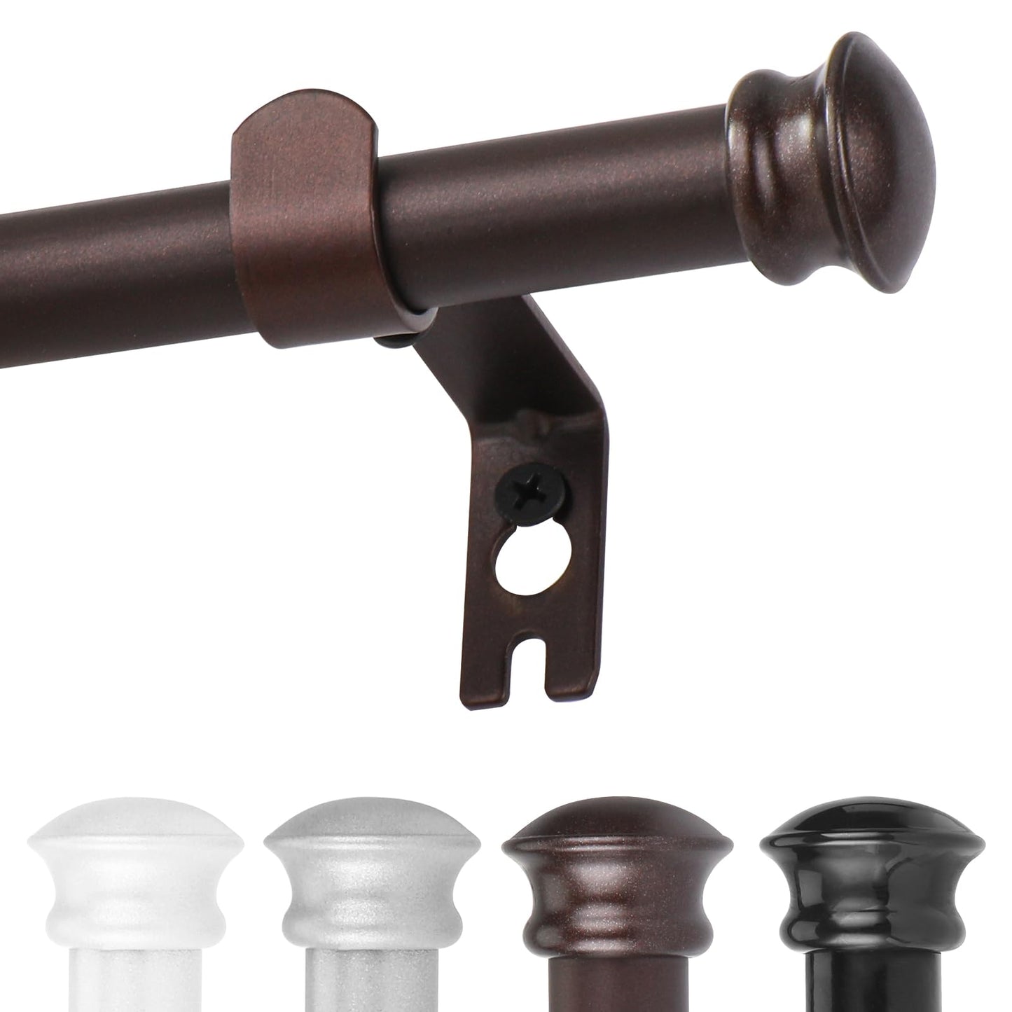 CorkLatta Bronze Curtain Rods for Windows 30 or 45 Inches with Brackets,Decorative 5/8 Inch Diameter Small Window Curtain Rod Set for Bedroom, Room Divider, Living Room, Kitchen, Bathroom