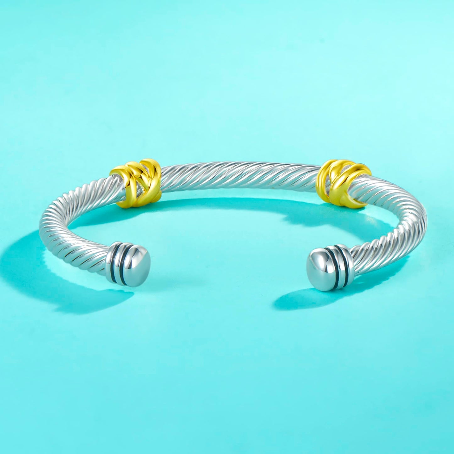 UNY Jewelry Bracelet Triple Criss Cross X Shape Infinity Classic Twisted Cable Bangle Designer Inspired Women Jewelry Christmas Gifts (Double Station)