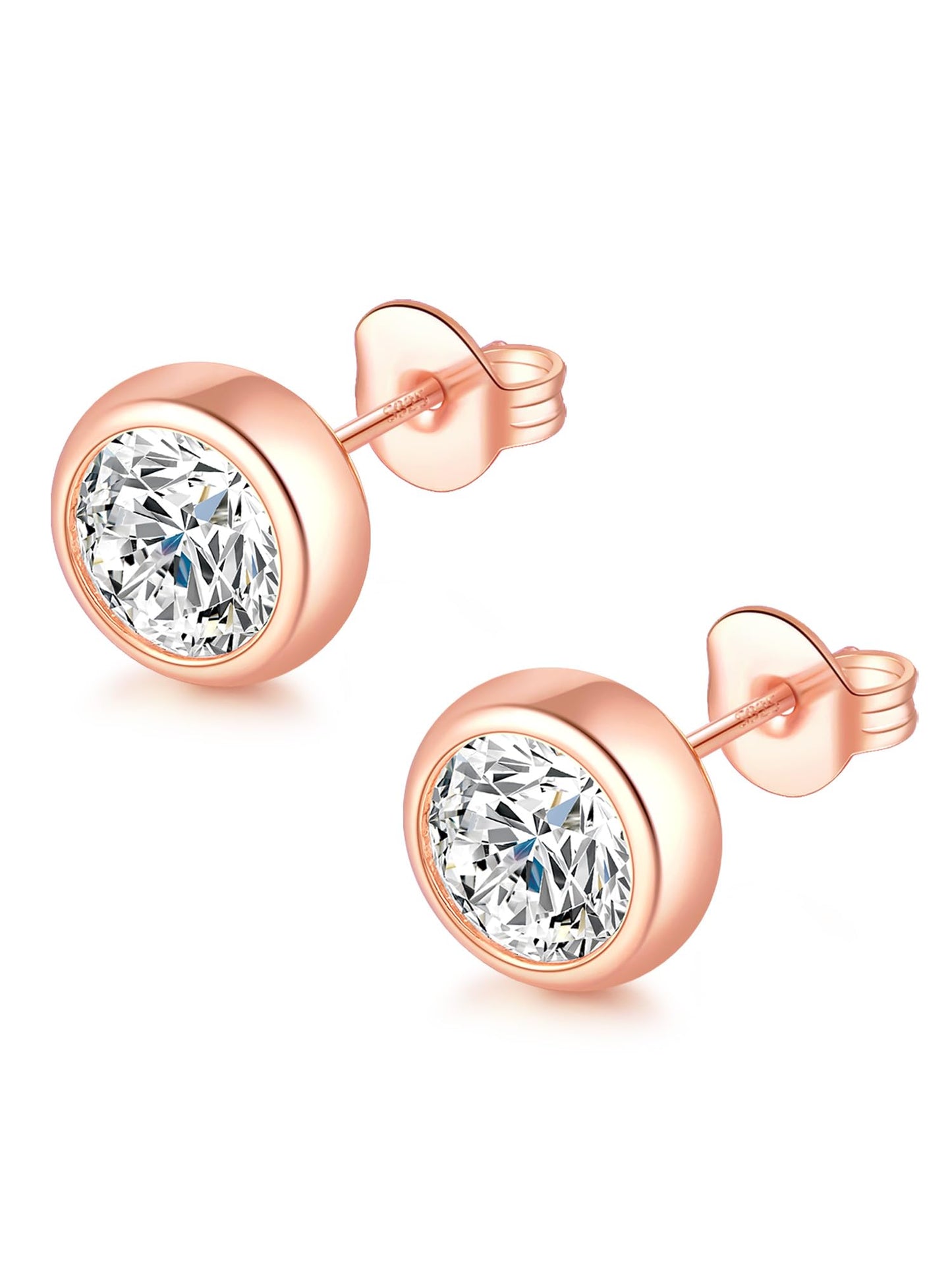 Augell 1-2 Carat Moissanite Stud Earrings Hypoallergenic 925 Sterling Silver with K Gold Plating for Women & Men Jewelry Gift