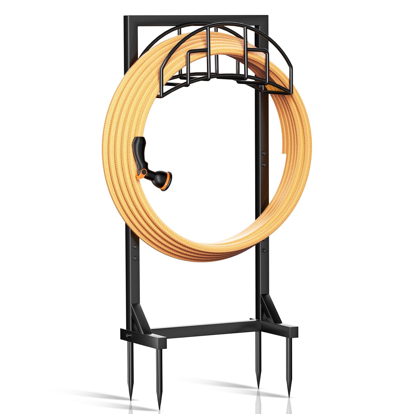 TKYHRMAS Garden Hose Holder, Detachable Metal Water Hose Holder for Outside, Heavy Duty Freestanding Hose Hanger Stand Hold Up to 150FT