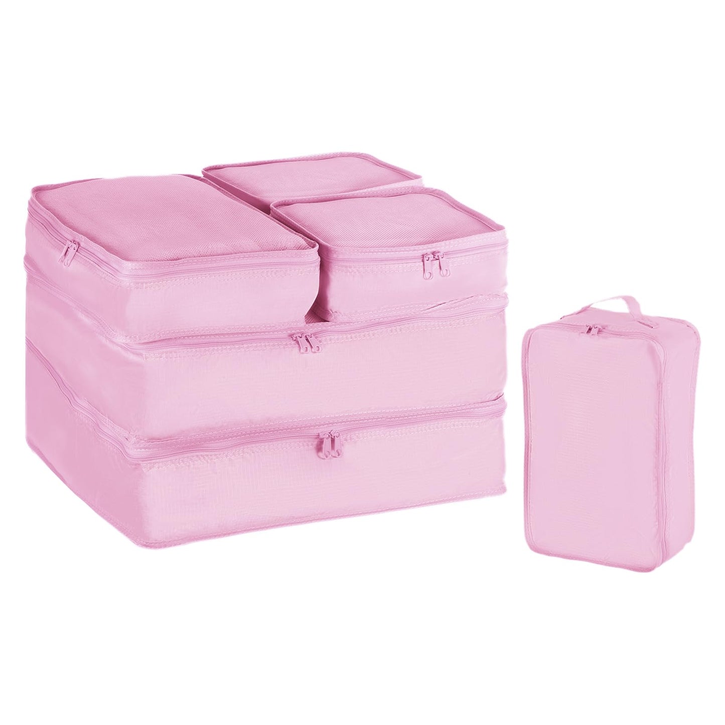 PATIKIL 6 Set Travel Packing Cube, Travel Bags Organizer for Luggage Waterproof Suitcase Organizer Bags Set Travel Essentials with Shoe Bag for Carry on Suitcases, Pink