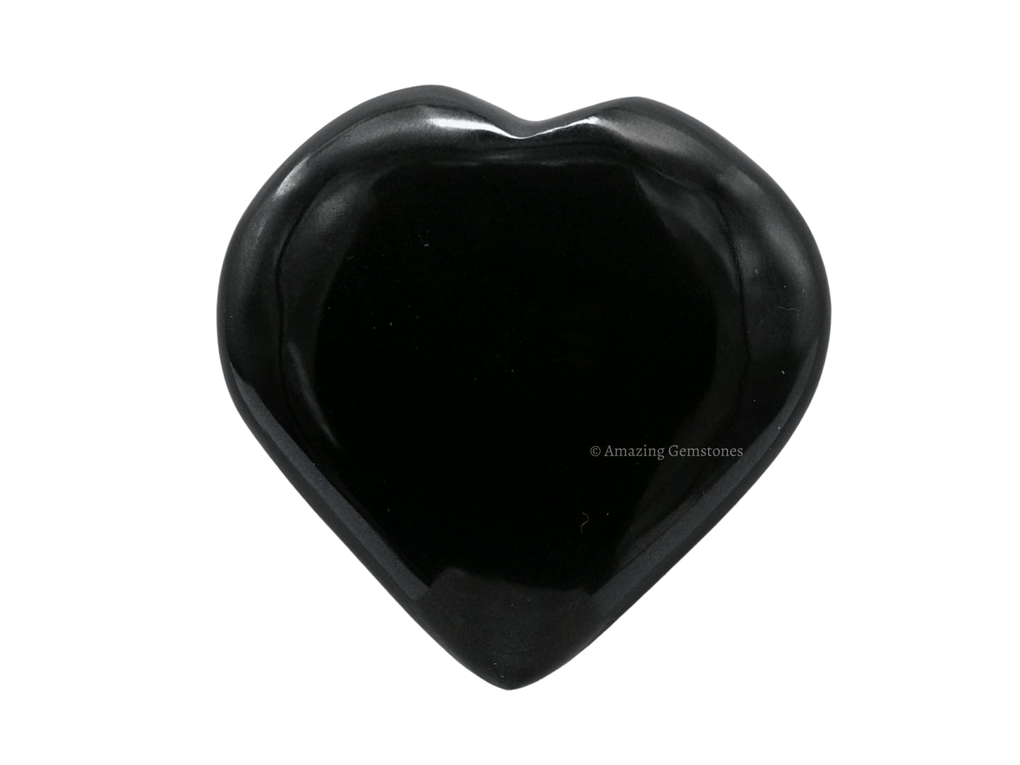 Amazing Gemstone Black Obsidian Crystal Heart Palm Stone - Pocket Massage Worry Stone for Natural Body Chakra Balancing, Reiki Healing and Crystal Grid