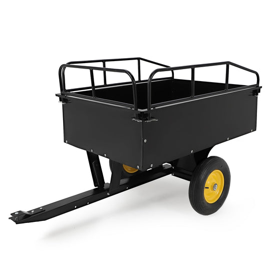 750LB Dump Cart, Heavy Duty Steel Garden Utility Trailer with Manual Dump,Pull Behind Trailer for Lawn Mower, Tractor, ATV for Yard & Farm