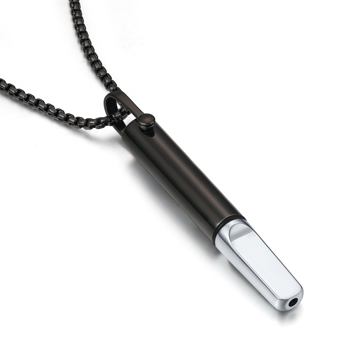 Exqele Breathlink Smokeless Inhaler - Meditation Mindful Breathing - Quit Smoking Vapingtools Fum Vaporless Inhaler Portable with Chain for Men Women Necklace (Black)