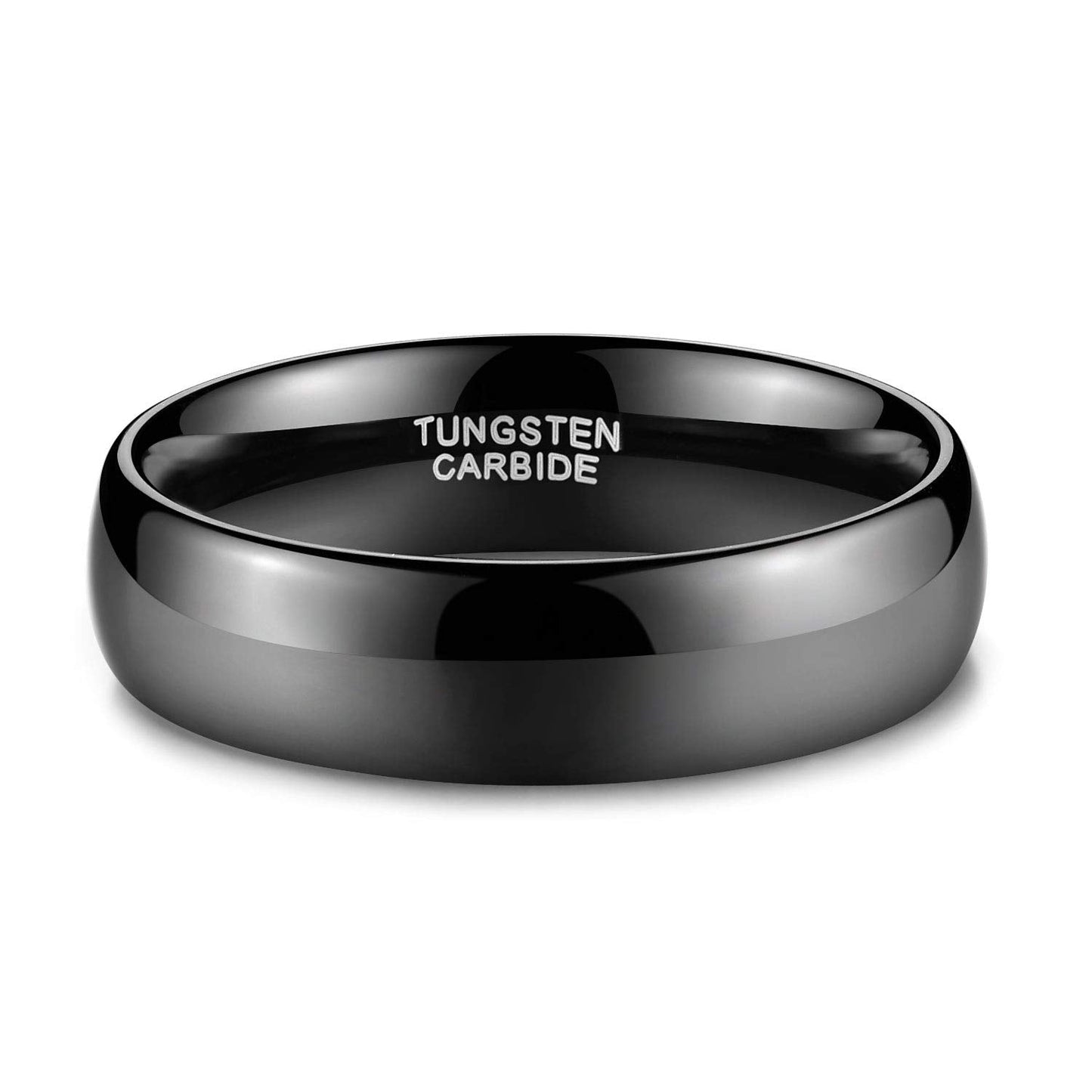 TRUMIUM 6mm Black Tungsten Ring for Men Women High Polished Comfort Fit Wedding Band Size 11.5
