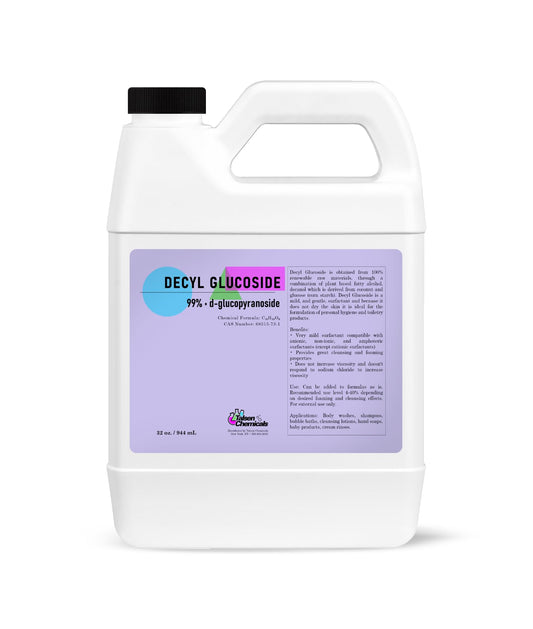 Talsen Chemicals Decyl Glucoside Organic 946 mL / 32 Oz Mild Non-Ionic Surfactant - Plant Based Gentle Cleansing & Foaming Agent for DIY Cosmetics Skincare & Haircare, Versatile Emulsifying Agent