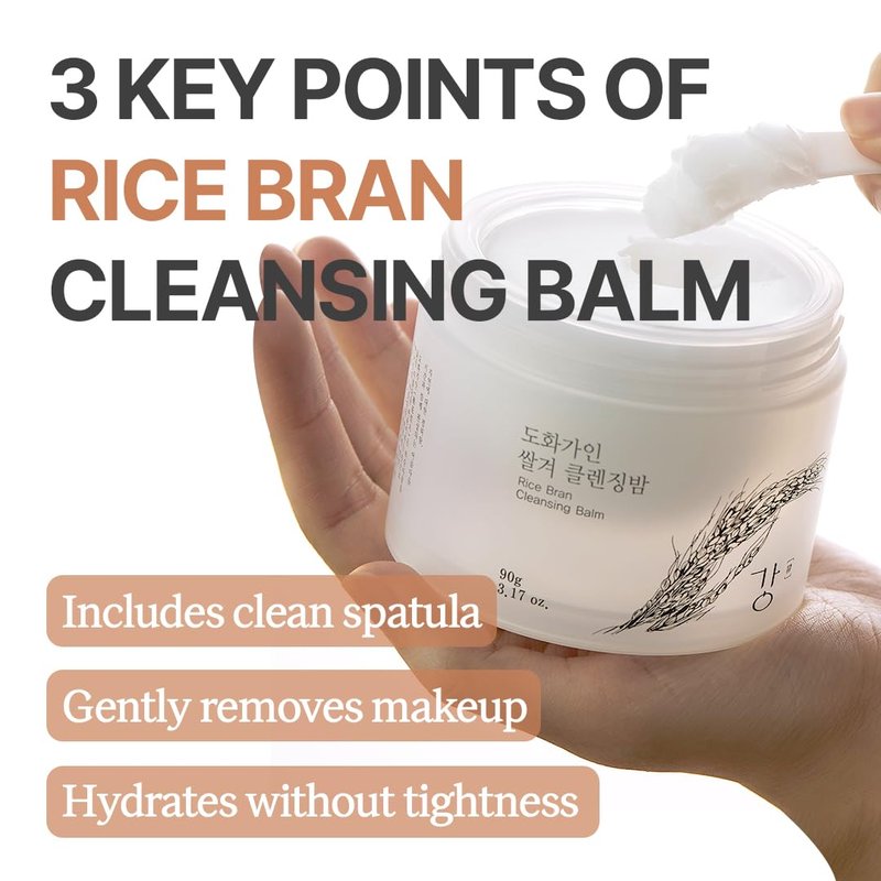House of Dohwa Korean Cleansing Balm with Rice Scent (Milky Sherbet Texture) – Gentle Makeup Remover, Removes Waterproof Makeup and Facial Oil, Includes Hygienic Mini Spatula