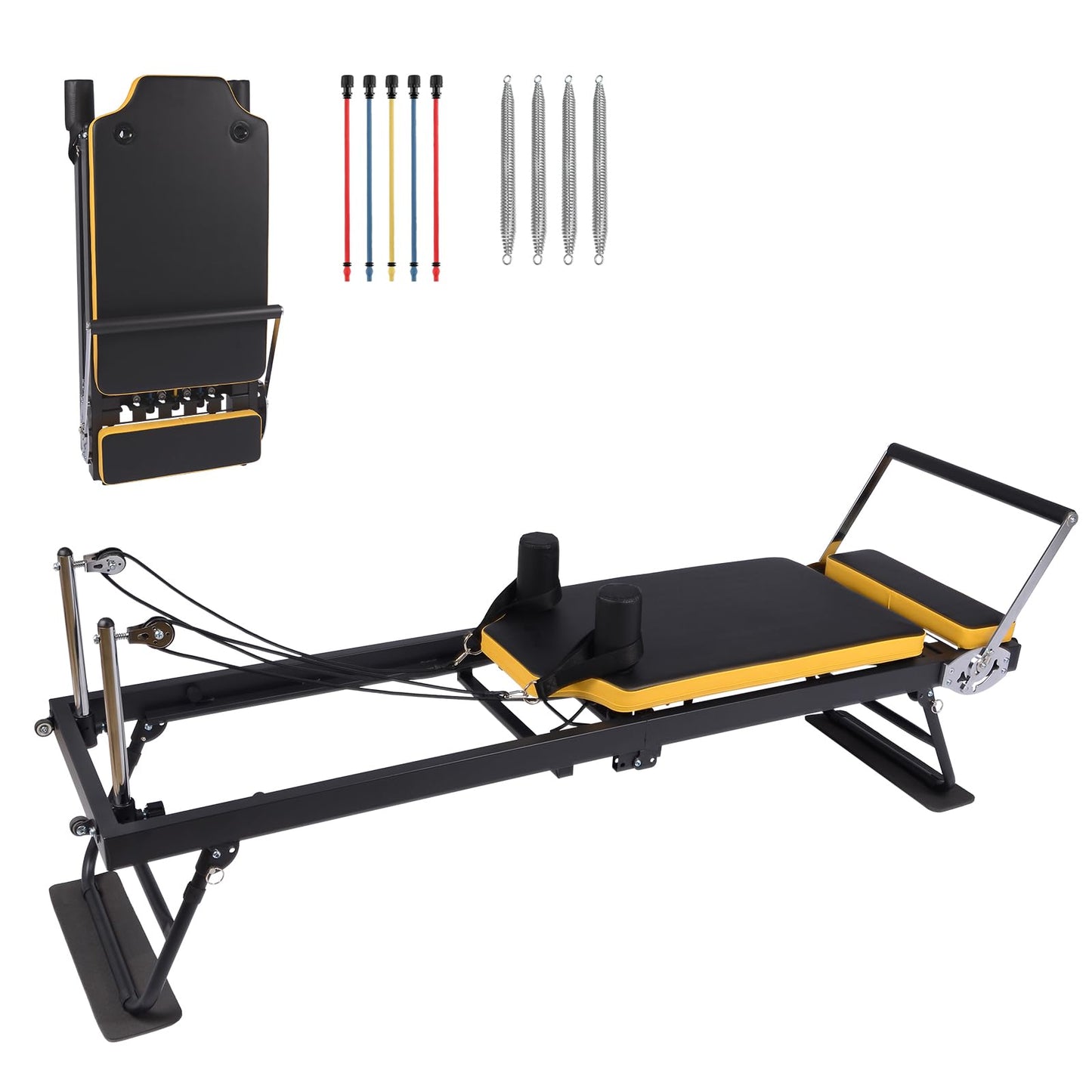 Pilates Machine, Springs & Resistance Ropes Dual-Use Home Gym Equipment