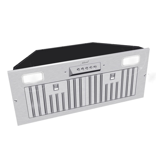 Akicon 30 Inch Range Hood Insert, Ultra Quiet Stainless Steel Ducted Insert/Built-in Kitchen Vent Hood with Powerful Suction, LED Lights and Dishwasher Safe Filters, 3-Speeds 600 CFM (NX-Hood 30)