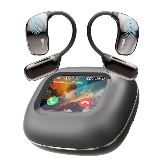 AI Translation Earbuds Real Time 144 Languages, LCD Touch Screen Open Ear Wireless Bluetooth Translator Earbuds, Audifonos Traductores Inglés Español, with APP Translating Device