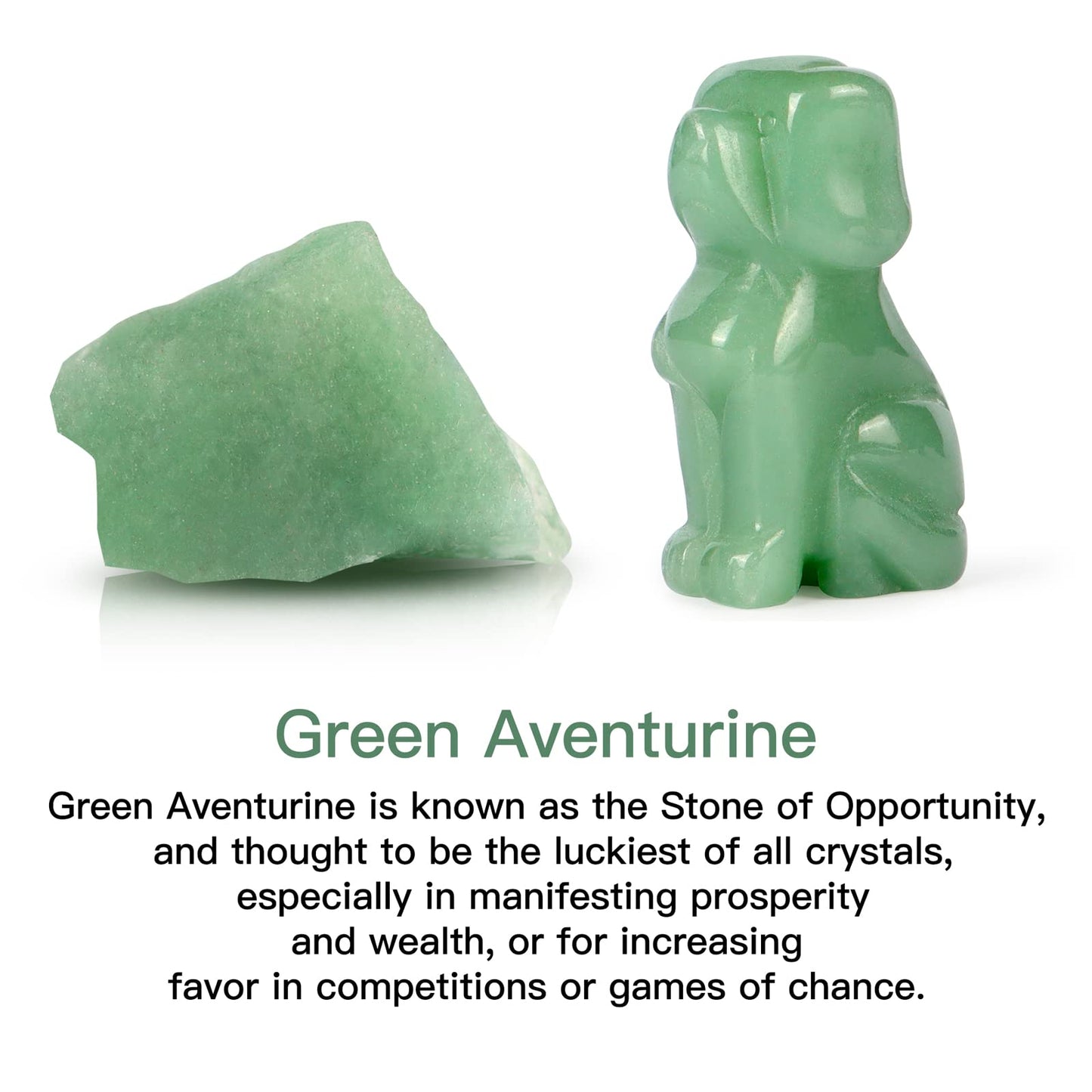 Artistone 2" Green Aventurine Dog Crystal Animals Figurine Carved Jade Stone Puppy Dog Statue Sculpture Craft Home Decorations