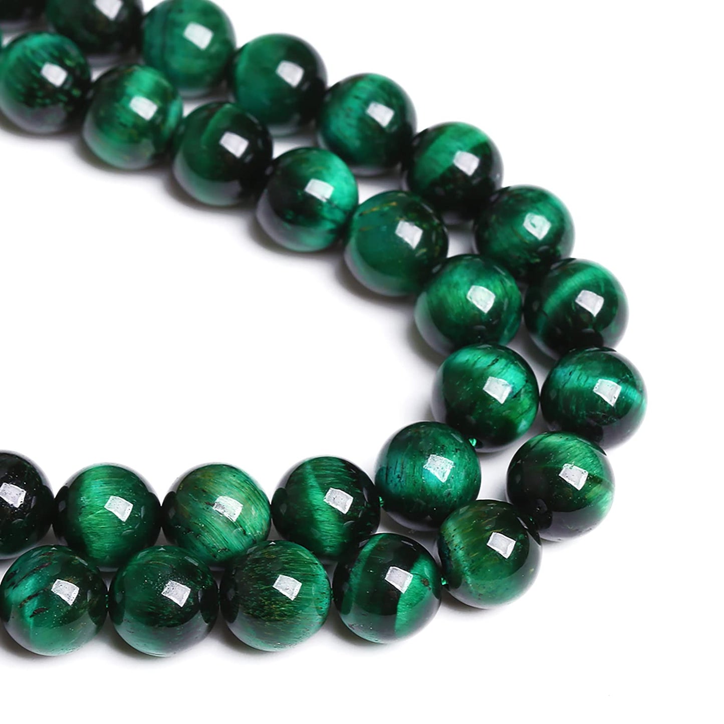 6mm 60PCS Natural Green Tiger Eye Stone Beads Spacer Round Loose Beads for Jewelry Making DIY Bracelet Accessories Strand 15 inches