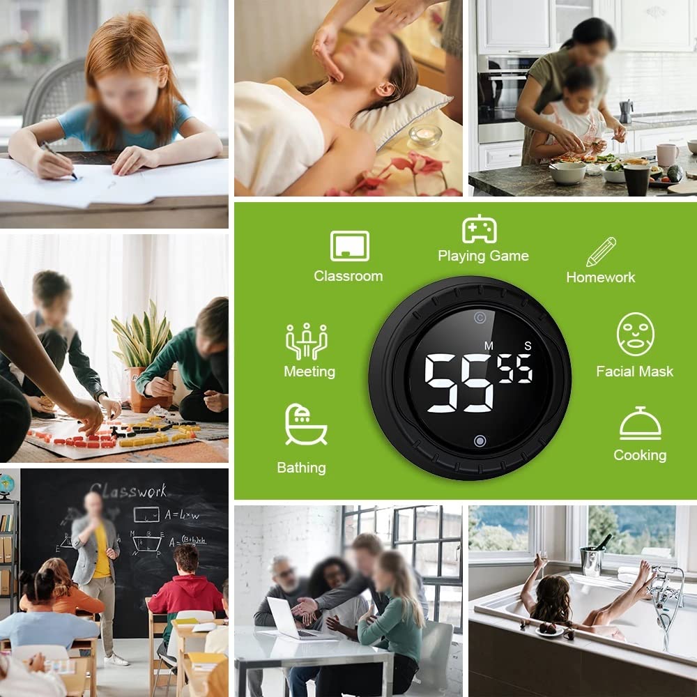 Kitchen Digital LCD Timer Magnetic Countdown Count Down 99 Minute Cooking Alarm(D)