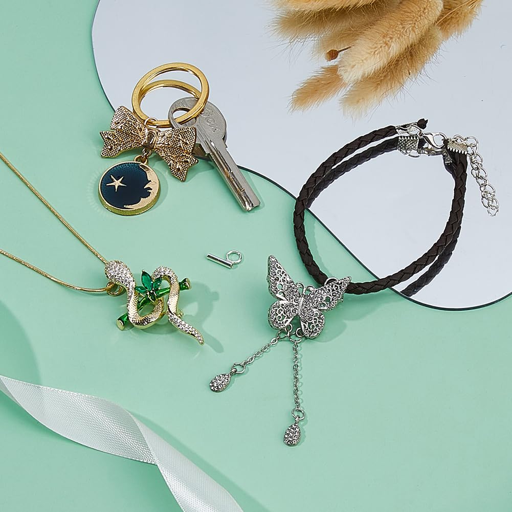 SUPERFINDINGS 4Pcs 2 Colors Alloy Pin to Pendant Converter with 4Pcs Silicone Ear Nuts to Keep the Brooch from Shaking Brooches Pins to Pendant Converters for Changing Brooches