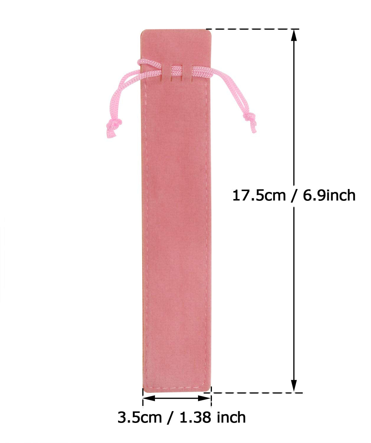 Tupalizy 6.9x1.4 Inch Velvet Drawstring Pen Pouch Bag Single Suede Pen Sleeve Holder Small Case Pencil Pouch for Protecting Gifting Storing Wood Pen Diamond Painting Pen Office School,10PCS (Pink)