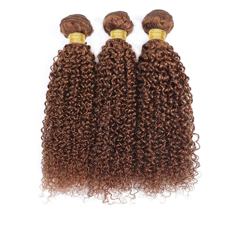 Wahairse Human Hair Bundles 14 16 18 Inch Jerry Curly 30 Color Human Hair Unprocessed Brazilian Virgin 3 Bundles Quick Weave Human Hair Extensions 300g (30# Jerry Curly, 14 16 18)
