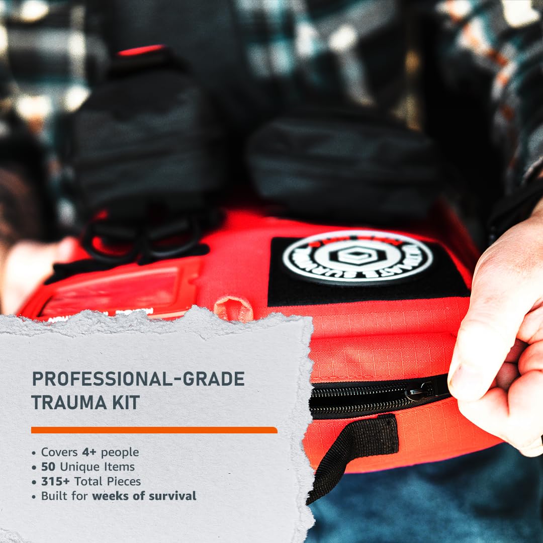 Emerge Survival Ultimate Survival Med Kit – Comprehensive 315‑Piece Emergency Medical & Trauma First Aid System, Hemostatic Gauze, Burn & Wound Care, Splints, Pain Relief & Organized Go‑Anywhere Bag