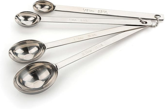 RSVP International Measuring Spoons, Long, Stainless Steel