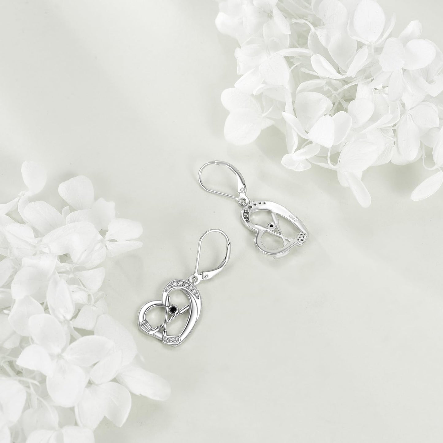 Golf Earrings for Women 925 Sterling Silver Golf Leverback Dangle Earrings Sports Jewelry Gifts