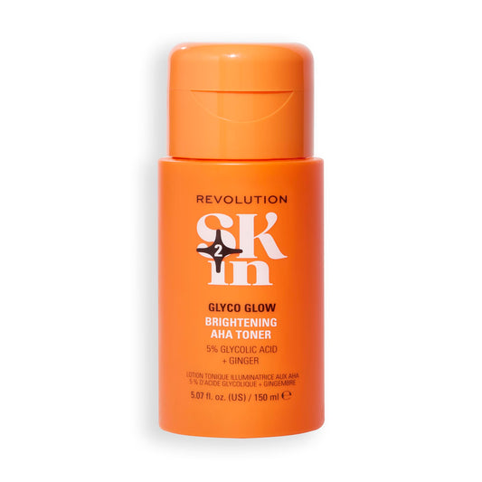 Revolution Skin, Glyco Glow 5% Glycolic Acid & Ginger Brightening AHA Face Toner, Helps Smooth Facial Complexion, Vegan & Cruelty-Free, 11.69 fl oz
