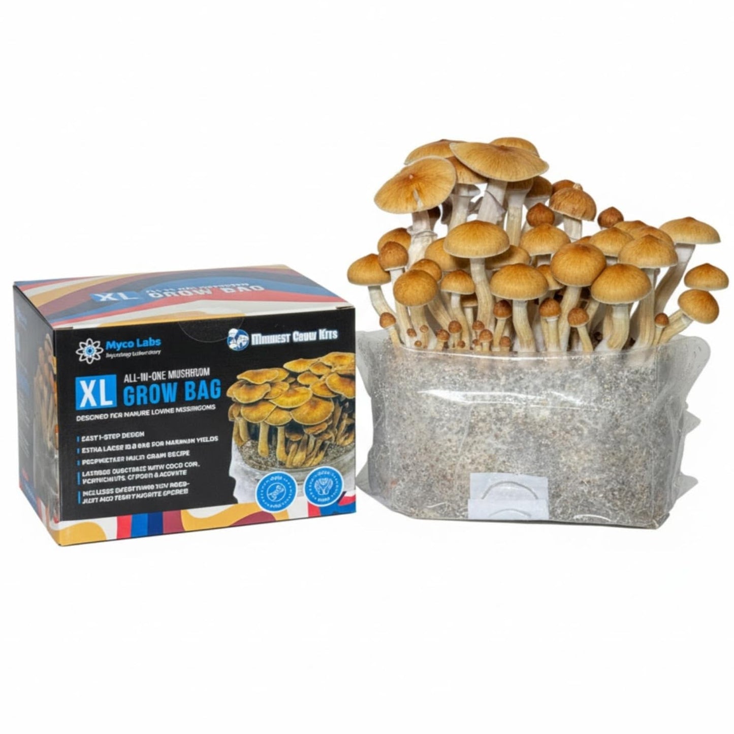 Myco Labs All-in-One Mushroom Grow Bag for Manure Loving Mushrooms + Spore Germination Jar! (6LB)