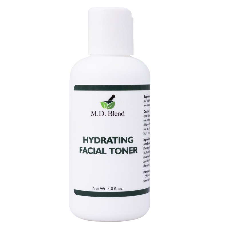 M.D. Blend Hydrating Facial Skin Care Toner Mist for Deep Rejuvenation and Refreshed Skin Beauty, Infused with Witch Hazel, Aloe Vera, Chamomile, and Green Tea Extracts, Additive-Free, 4 Oz