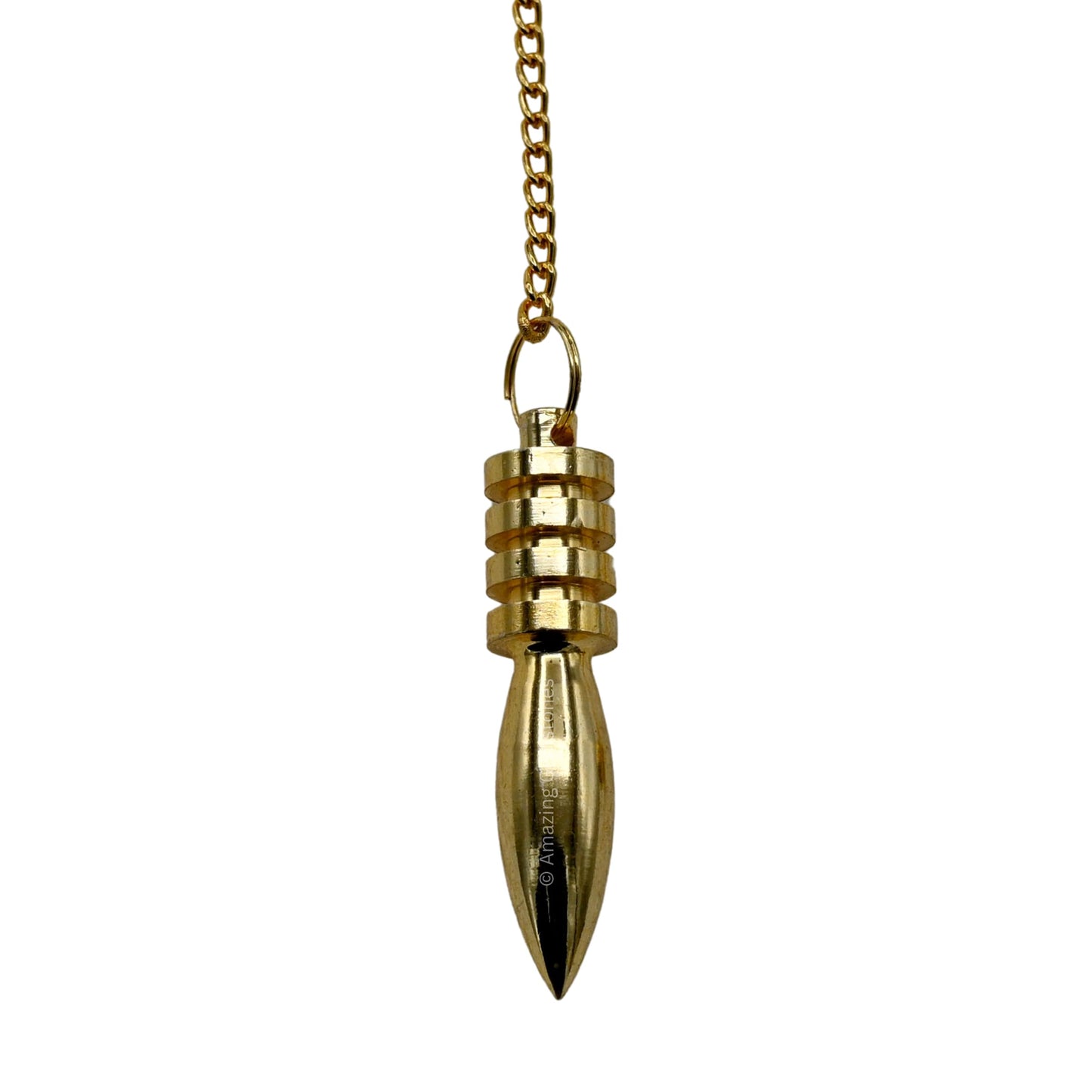 Amazing Gemstone Healing Metal Pendulums for Divination, Gold Karnak 4 Ring Steel Copper Pendulum High Energy Pendulo de Bronce Pendulos de Mesa MP28